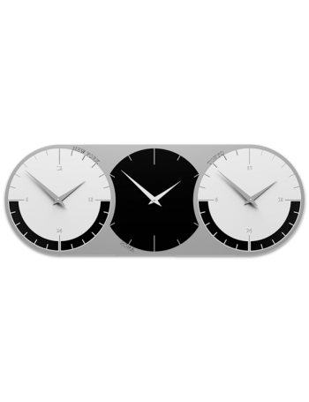 CALLEADESIGN: world clock 3 Orologio da muro fusi orari 3 nero in legno grigio bianco in offerta