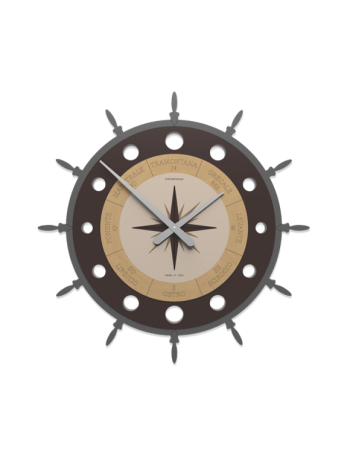 CALLEADESIGN: Rosa dei venti orologio da parete moderno legno cioccolato in offerta