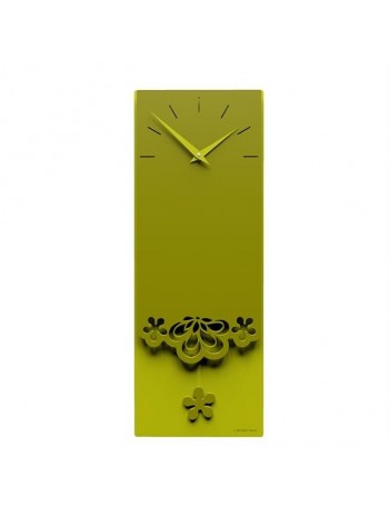 CALLEADESIGN: Merletto orologio da parete rettangolare moderno floreale colore verde oliva in