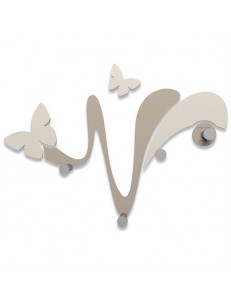 CALLEADESIGN: Farfalla appendiabiti da parete design stilizzato legno color tortora in offerta
