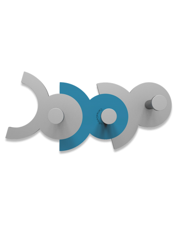 CALLEADESIGN: Diennea appendiabiti da parete 3 ganci moderno componibile legno color blu luce e