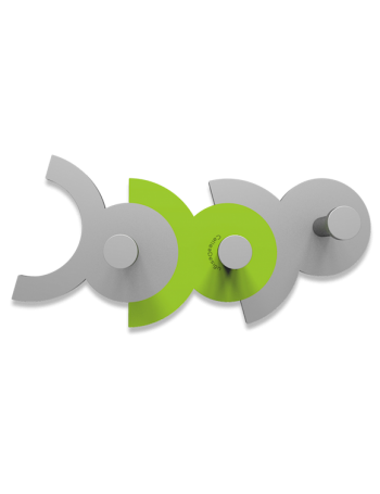CALLEADESIGN: Diennea appendiabiti da parete 3 ganci moderno componibile legno color mela verde e