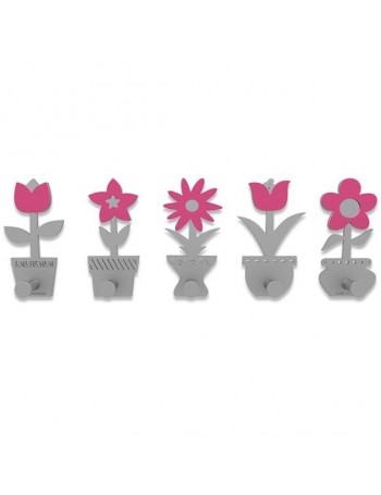 CALLEADESIGN: Appendiabiti da parete design Fiorello legno fucsia grigio in offerta