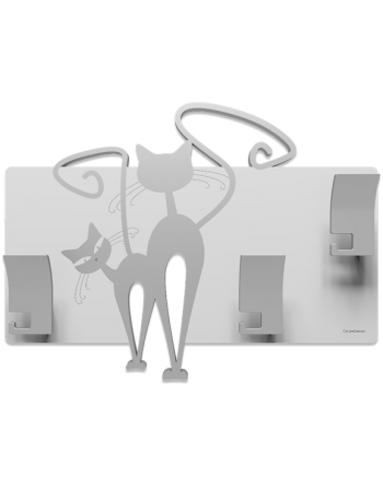 CALLEADESIGN: Appendiabiti moderno da parete design gatti love legno colore alluminio in offerta