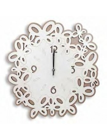 ARGENTI PREZIOSI: Orologio da parete moderno legno intagliato bianco tortora 50cm in offerta