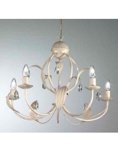 MR DESIGN: lancillotto lampadario5 luci metallo artigianale con gocce in cristallo camera soggiorno