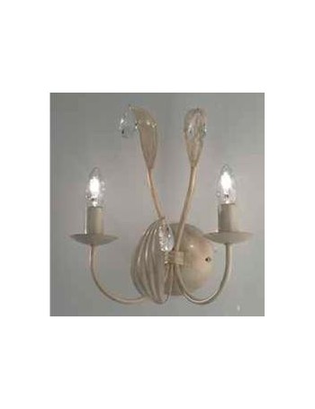 MR DESIGN: lancillotto applique 2 luci metallo artigianale con gocce in cristallo corridoio