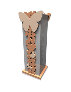 Abbronzato Portachiavi da Parete Farfalle CalleaDesign Colore