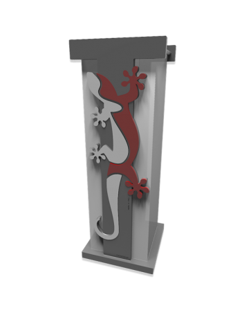 CALLEADESIGN: Geko portaombrelli moderno da ingresso legno colore rosso rubino grigio in offerta
