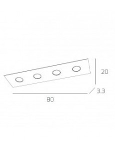 TOP LIGHT: Path plafoniera LED in vetro bianco 20x80cm in offerta 2