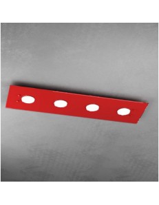 TOP LIGHT: Path plafoniera LED in vetro rosso 20x80cm in offerta