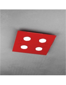 TOP LIGHT: Path plafoniera LED in vetro rosso 40x40cm in offerta