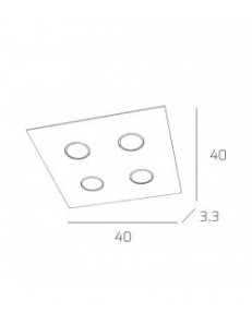 TOP LIGHT: Path plafoniera LED in vetro argento 40x40cm in offerta 2