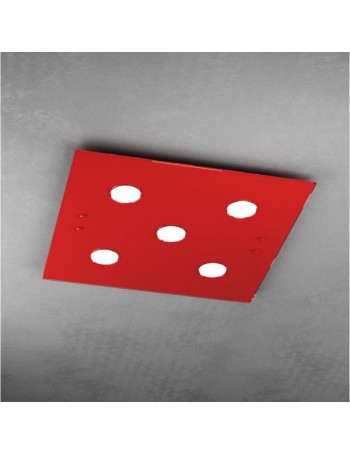 TOP LIGHT: Path plafoniera LED in vetro rosso 60x60cm in offerta