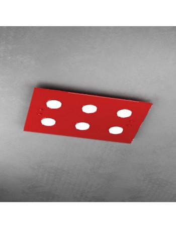 TOP LIGHT: Path plafoniera LED in vetro rosso 40x60cm in offerta
