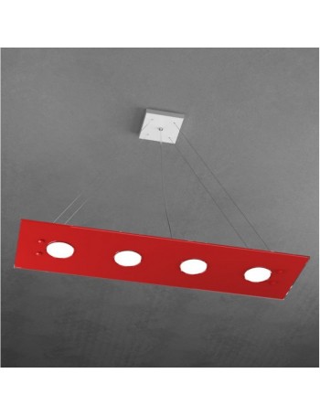 TOP LIGHT: Path 4 luci sospensione LED in vetro rosso in offerta