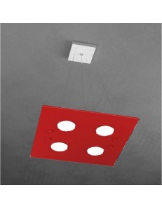 TOP LIGHT: Path sospensione LED 4 luci in vetro rosso in offerta