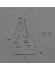 TOP LIGHT: Path sospensione LED 4 luci in vetro argento in offerta 2
