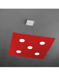 TOP LIGHT: Path 5 luci sospensione LED in vetro rosso in offerta