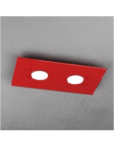 TOP LIGHT: Path plafoniera LED in vetro rosso 20x40cm in offerta
