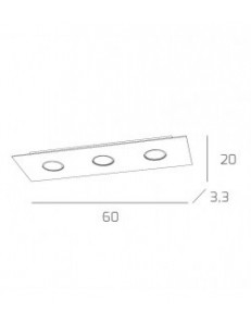 TOP LIGHT: Path plafoniera LED in vetro argento 20x60cm in offerta 2