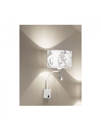 ANTEALUCE: Fashion applique LED bianco arabescato argento in offerta