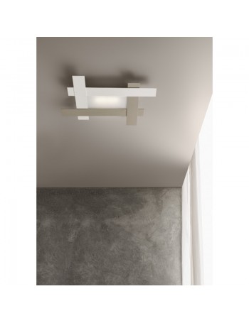 ANTEALUCE: Framing plafoniera applique LED bianco tortora 58x45cm in offerta