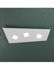 TOP LIGHT: Note plafoniera LED rettangolare 3 luci grigio 65cx28cm in offerta