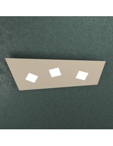 TOP LIGHT: Note plafoniera LED rettangolare 3 luci sabbia slim 65x28cm in offerta