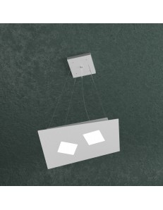TOP LIGHT: Note sospensione LED 2 luci grigio rettangolare 35x24cm in offerta