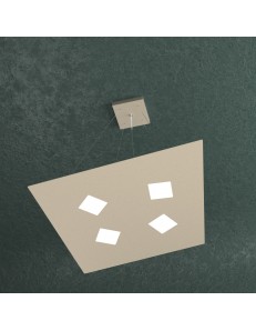 TOP LIGHT: Note sospensione LED quadrata regolabile colore sabbia per cucina 55x50cm in offerta