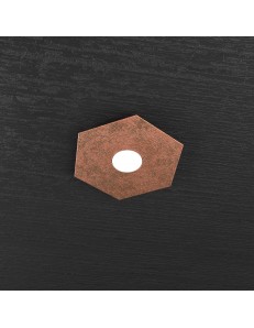 TOP LIGHT: Hexagon plafoniera led 1 luce foglia rame bagno 25x29cm in offerta