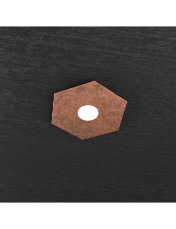 TOP LIGHT: Hexagon plafoniera led 1 luce foglia rame bagno 25x29cm in offerta