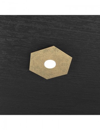 TOP LIGHT: Hexagon plafoniera LED 1 luce foglia oro ingresso corridoio 25x29cm in offerta