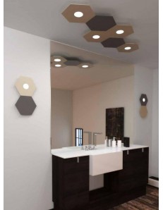 TOP LIGHT: Hexagon plafoniera LED 1 luce foglia oro ingresso corridoio 25x29cm in offerta 2
