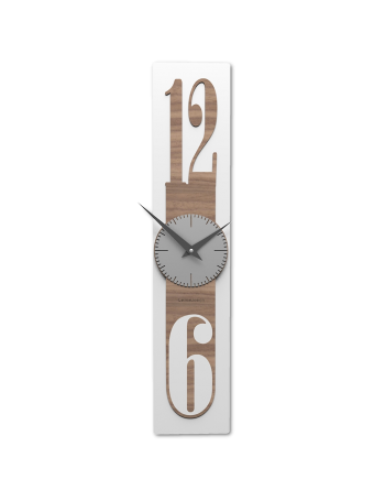 CALLEADESIGN: Thin orologio da parete noce canaletto in legno rettangolare moderno in offerta