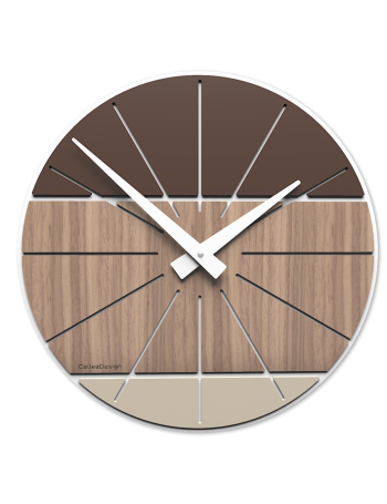 CALLEADESIGN: Benja-cub orologio da parete moderno in legno noce canaletto 35cm in offerta