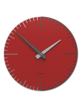 CALLEADESIGN: Exacto orologio parete moderno in legno rosso rubino 36cm in offerta
