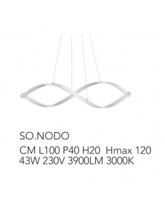 ONDALUCE: Nodo sospensione design moderna LED 43w bianco opaco 100cm in offerta 2