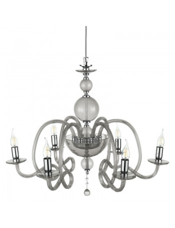 ONDALUCE: Lampadario 6 luci in vetro stilizzato soffiato fume' in offerta