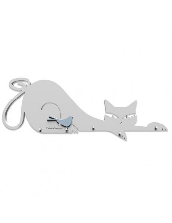 CALLEADESIGN: Appendichiavi magnetico da parete design gatto legno bianco e grigio in offerta