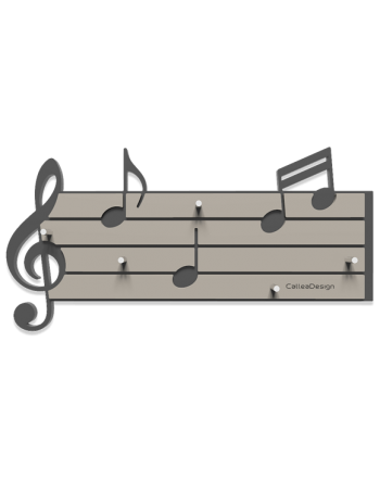 CALLEADESIGN: Tartini appendichiavi da parete magnetico musicale legno colore grigio quarzo e