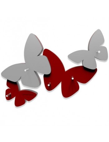 CALLEADESIGN: Butterfly appendichiavi farfalle da parete magnetico legno rosso e grigio in offerta