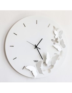 ARTI e MESTIERI: Butterfly spring bianco orologio da parete moderno in offerta