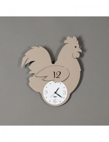 ARTI e MESTIERI: Gallina orologio per cucina da parete design chioccia metallo beige in offerta