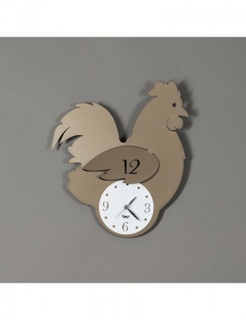 ARTI e MESTIERI: Gallina orologio da parete per cucina design chioccia metallo bronzo in offerta