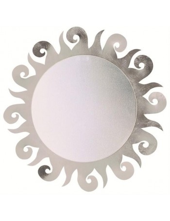 ARTI e MESTIERI: Sole specchio da parete in metallo decoro foglia argento in offerta