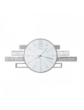 ARTI e MESTIERI: Jet lag orologio da parete fusi orari grande alluminio 78cm in offerta