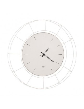 ARTI e MESTIERI: Nudo orologio da parete moderno in metallo bianco 94cm in offerta