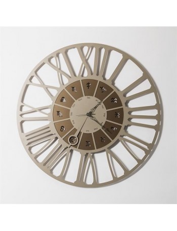 ARTI e MESTIERI: Zodiac orologio da parete numeri romani design zodiacale bronzo sabbia in offerta